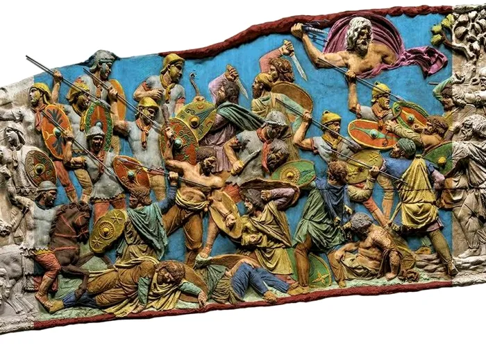 Fragmente de pe columna lui Traian din Roma