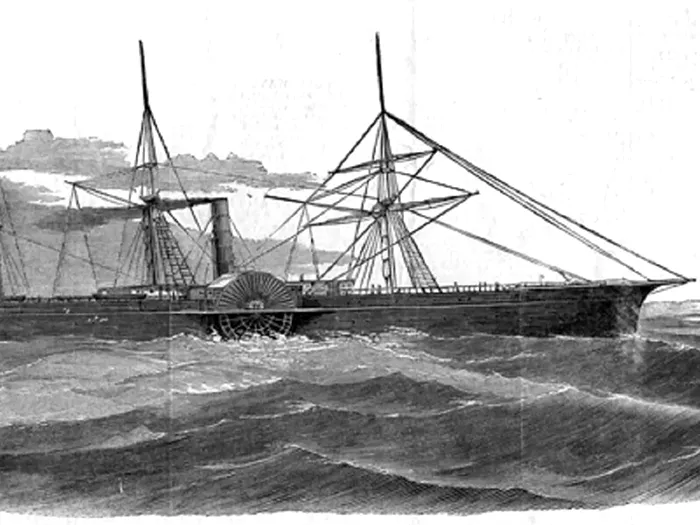 Nava SS Central America s-a scufundat pe 12 septembrie 1857. Foto arhivă