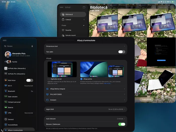 Monitor extern conectat la iPad