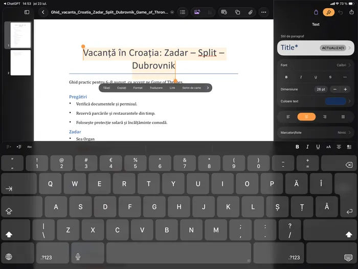 Apple Pages te ajută să sintetizezi informația și să nu uiți nimic