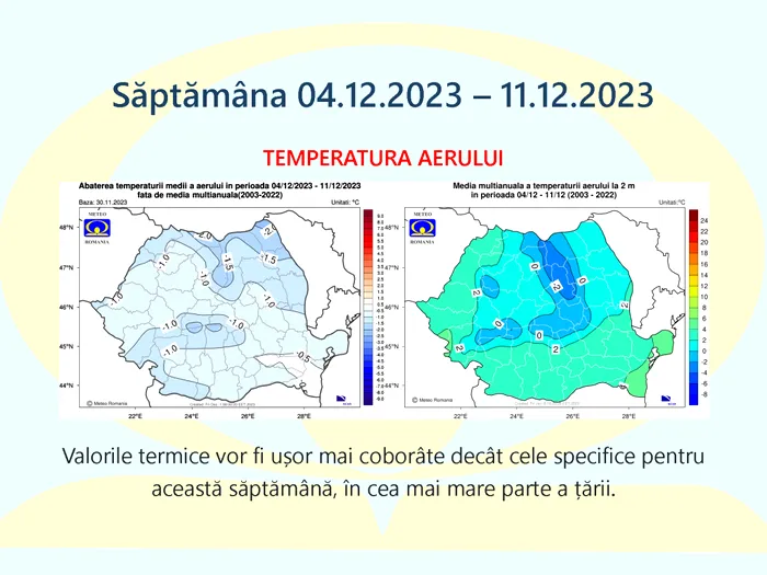 Vremea de Crăciun și de Revelion în România. ANM a făcut prognoza până pe 1 ianuarie 2024