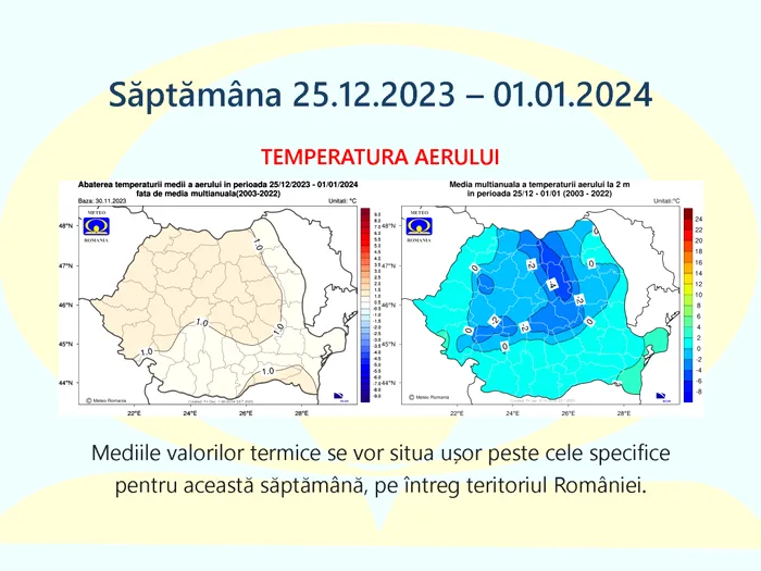 Vremea de Crăciun și de Revelion în România. ANM a făcut prognoza până pe 1 ianuarie 2024