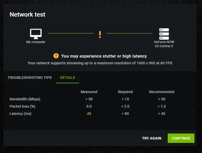 Geforce Now detalii conexiune