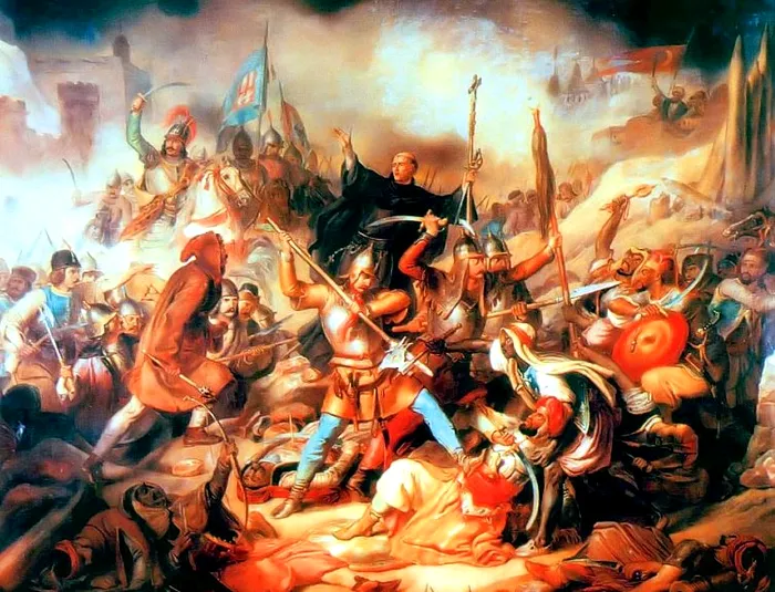 Bătălia de la Belgrad, reprezentată într-o pictură maghiară din secolul al XIX-lea, îl prezintă în centrul său pe Giovanni da Capistrano, înălțând crucea.