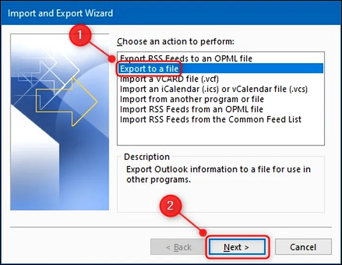 outlook export