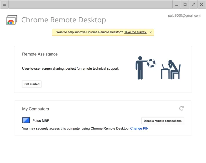 Chrome Remote Desktop Pin