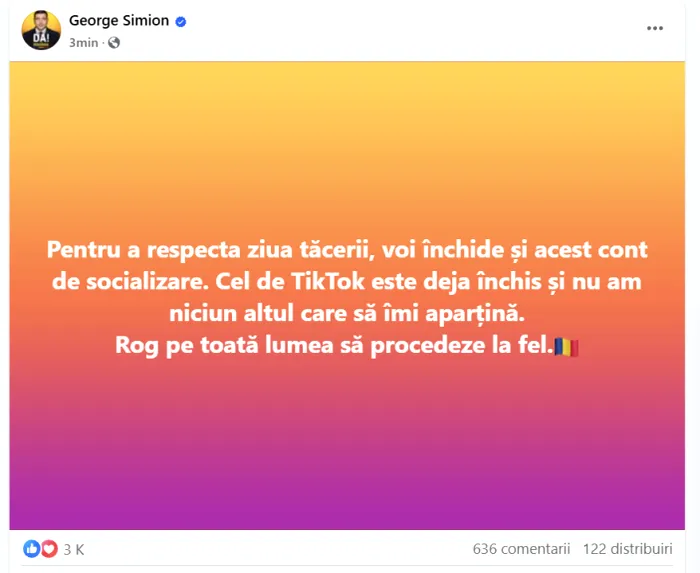 Contul lui George Simion de TikTok a fost închis. Candidatul avea peste 1,5 milioane de următori
