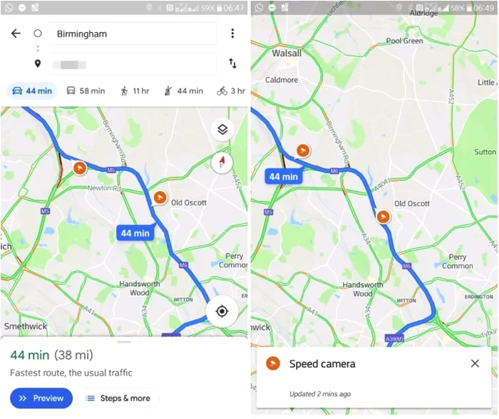 google maps waze