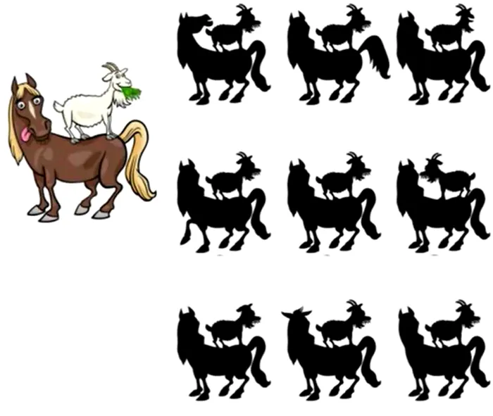 Test de inteligenţă rapid. Găseşte umbra desenului în mai puţin de 6 secunde!