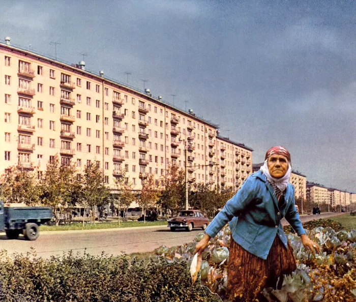 colaj cu fotografii din epoca urss