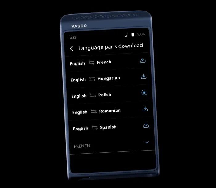 Vasco Translator Q1 suportă traduceri offline