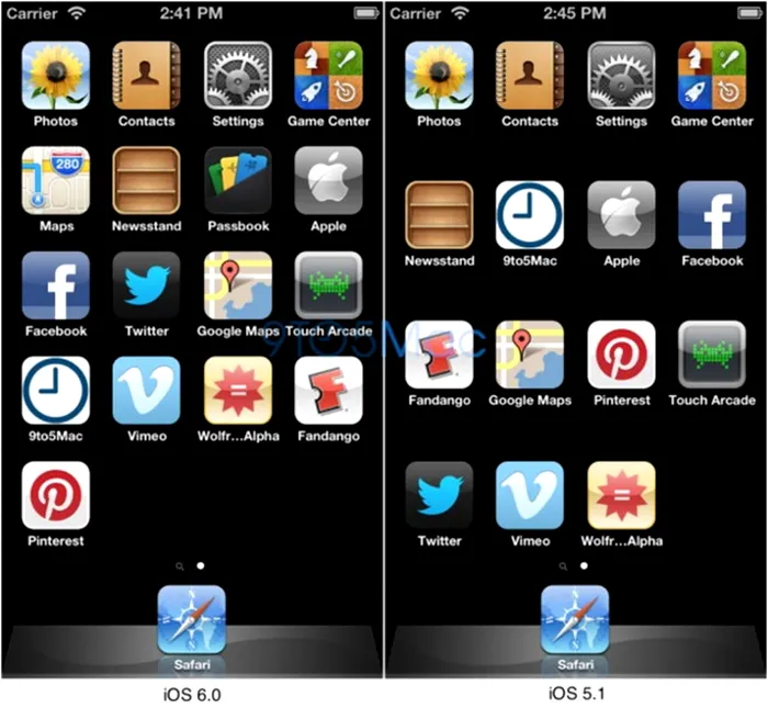 display iPhone 5 ios 6