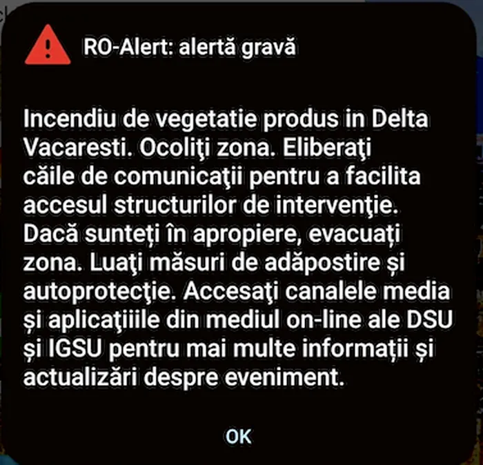 Incendiu in Delta Vacaresti