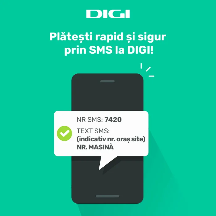 digi rcs rds plata parcare sms