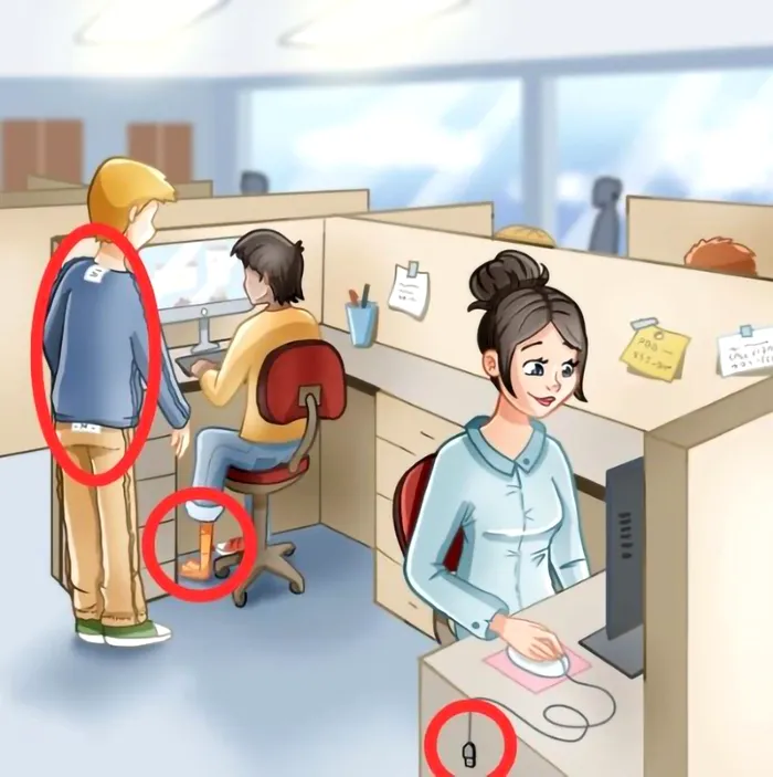 Test pentru cei mai inteligenţi oameni. O greşeală s-a strecurat în imaginea de la birou. Poţi să îţi dai seama care este eroarea?