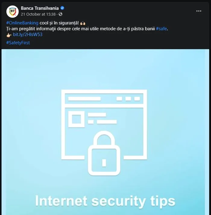 Banca Transilvania avertisment facebook