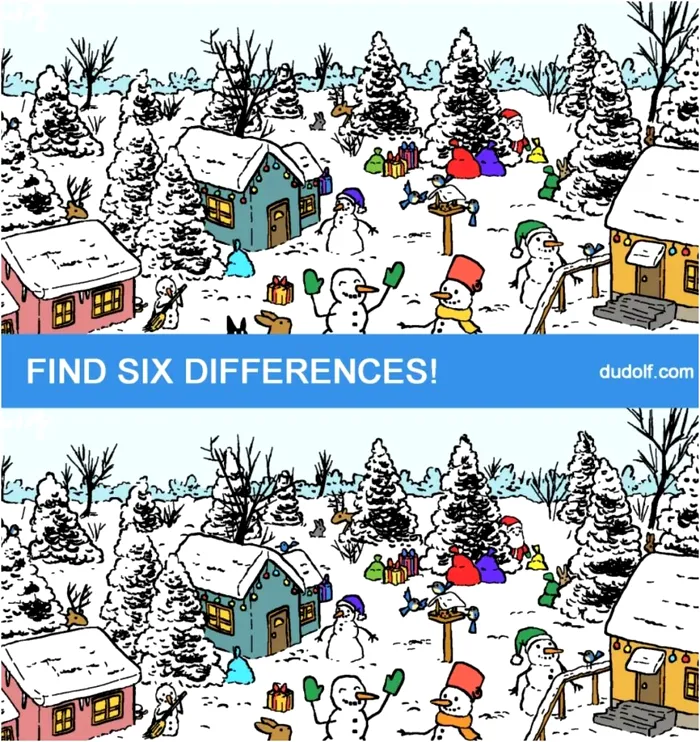 Iluzia optică a finalului de an. Găsești cele 6 diferențe din peisajele de iarnă
