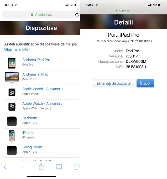 Apple iCloud unde ești autentificat