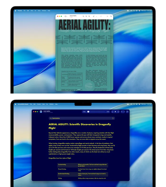 Accesibility Reader pe Mac - cum îți transformă un document