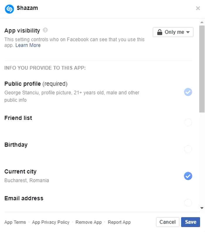 facebook aplicații acces