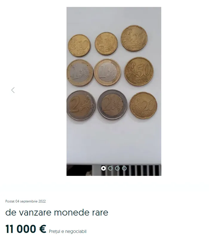 Moneda care se vinde cu mii de lei pe internet