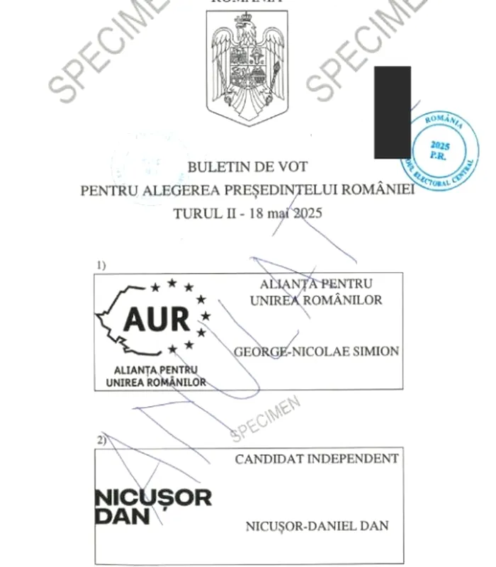 Buletinul de vot din 18 mai pentru romanii din tara