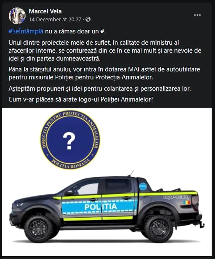 marcel vela dacia duster politia animalelor
