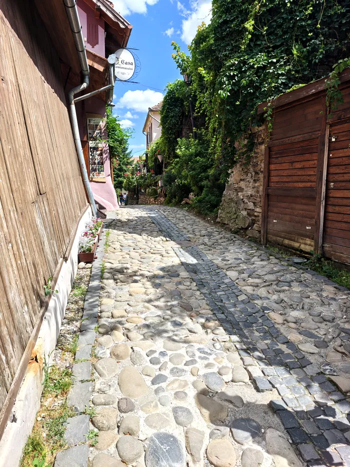 Alea pavată către Casa Cositorarului cu F/1.6, expunere 1/632, distanță focală echivalentă 6.57mm Motorola Signature / foto: Playtech