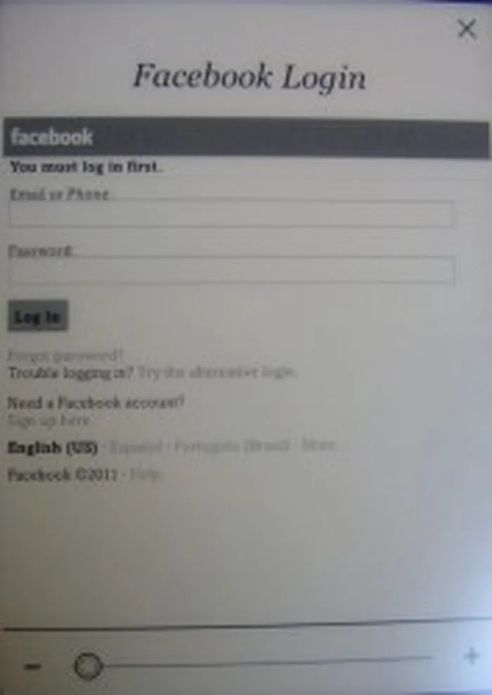 Kobo eReader Touch Facebook