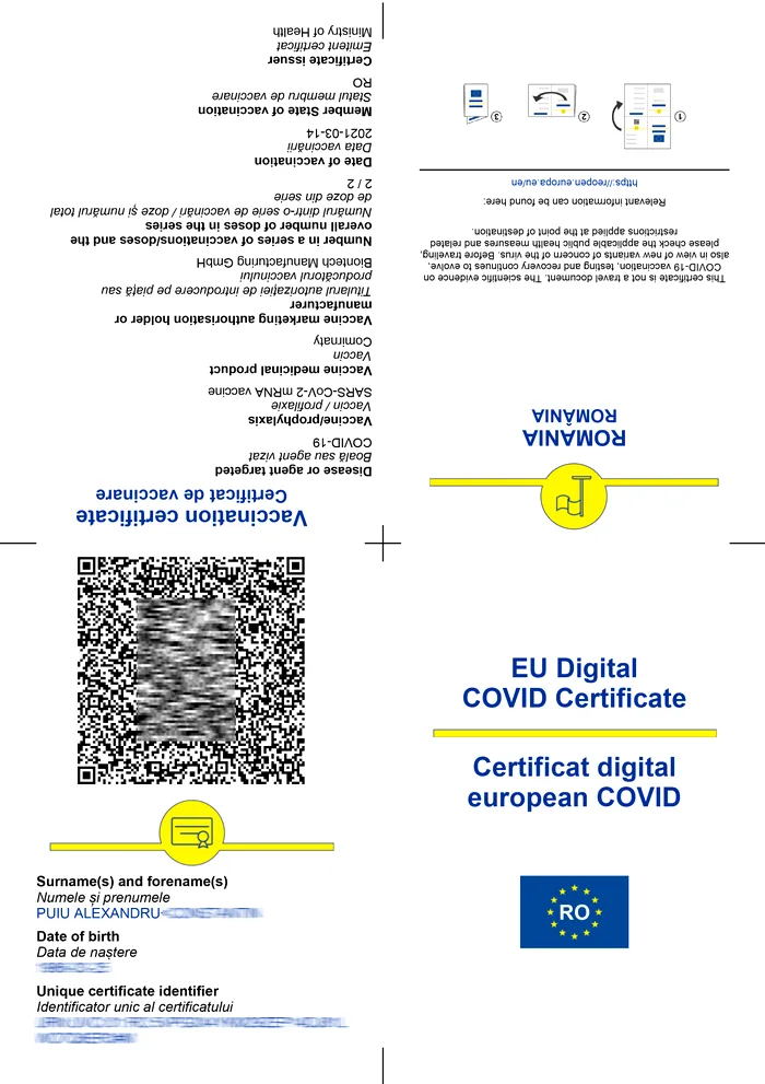 certificat digital covid romania